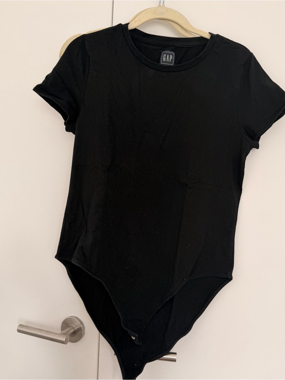 GAP Black Short-Sleeve Crew Neck Bodysuit